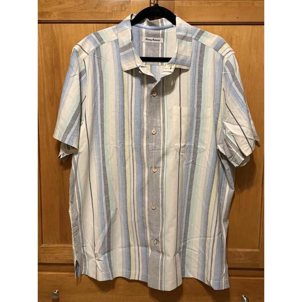 TOMMY BAHAMA Men's 100% Silk Short Sleeve Summer Beach Button Up Classy Colors